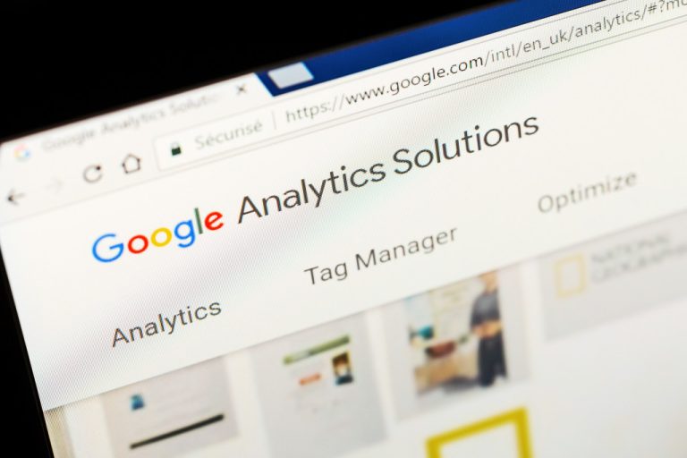 google analytics solutions on web page